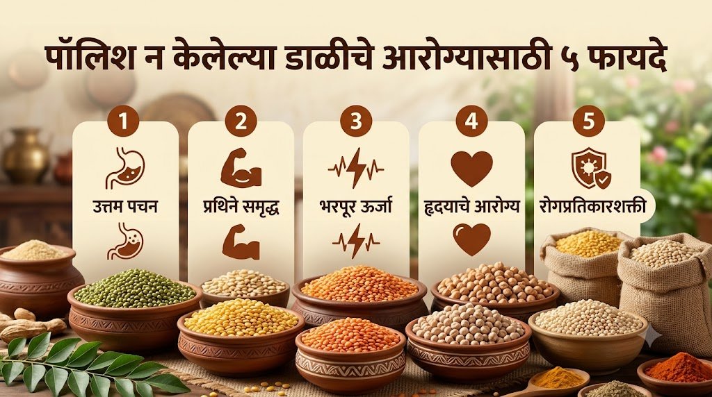 अन्पॉलिश डाळ उत्तम आरोग्यासाठी उपयुक्त ठरण्याचे Top 5 मार्ग